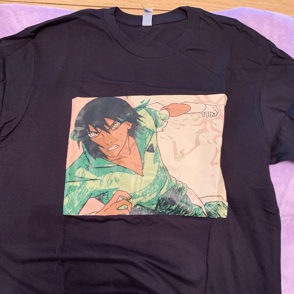 Anime character t-shirt.